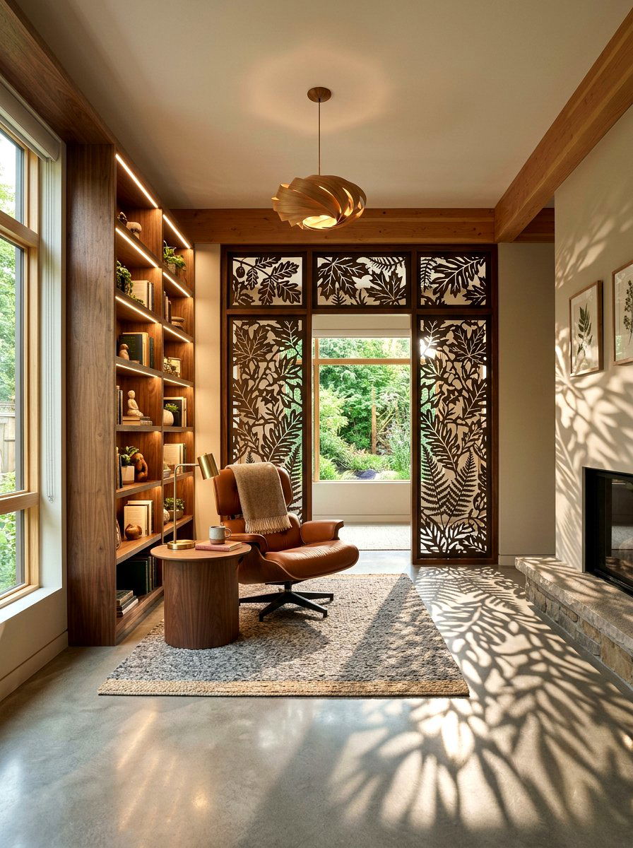 Leaf Patterned Screen - 25 Spring Window Treatment Ideas