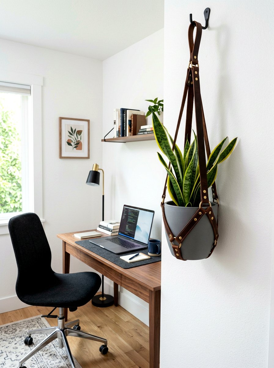 Leather Plant Hanger - 25 Spring Plant Hanger Ideas