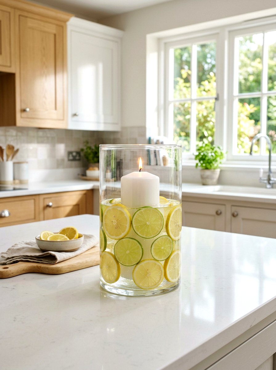 Lemon And Lime Candle Jar - 25 Spring Candle Centerpiece Ideas