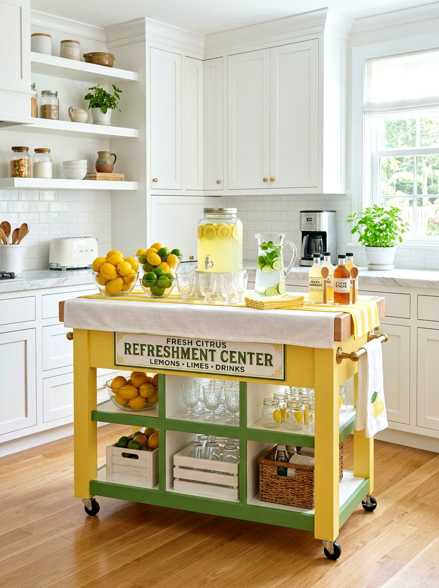 Lemon And Lime Theme - 25 Spring Bar Cart Decor Ideas