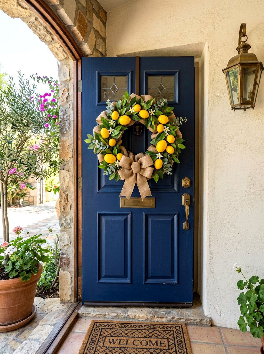 Lemon Burlap Wreath - 25 Spring Burlap Wreath Ideas