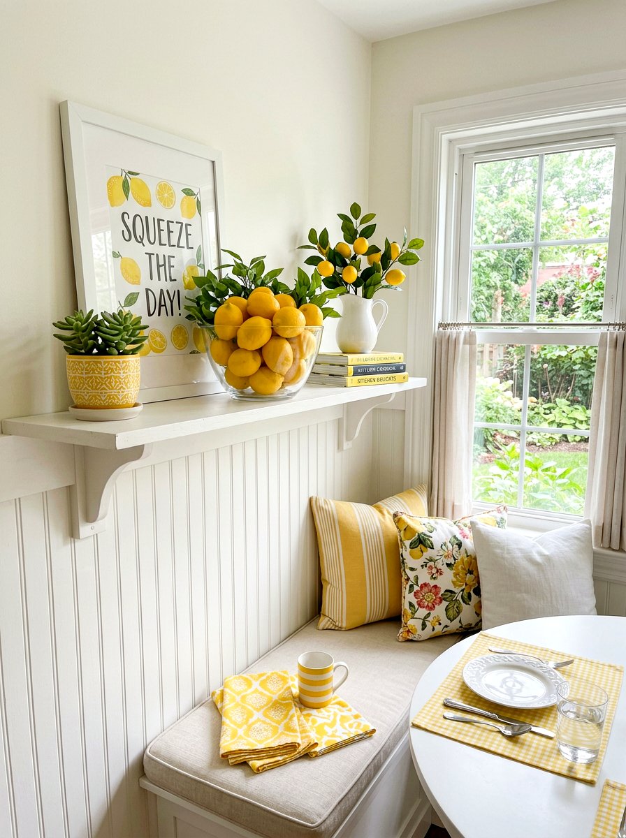 Lemon Decor - 25 Spring Shelf Decor Ideas