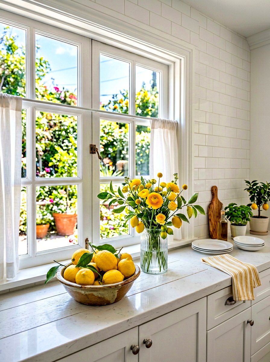 Lemon Decor Kitchen Window - 25 Spring Kitchen Windowsill Ideas