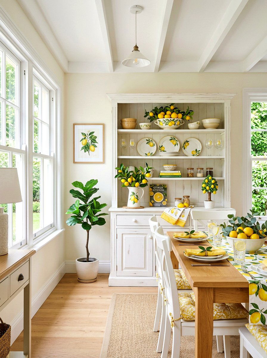 Lemon Decor - 25 Spring China Cabinet Decor Ideas