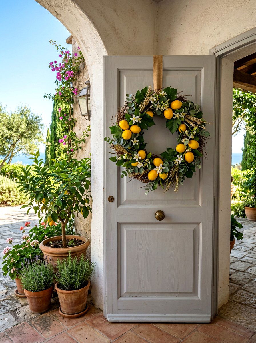 Lemon Grapevine Wreath - 25 Spring Grapevine Wreath Ideas