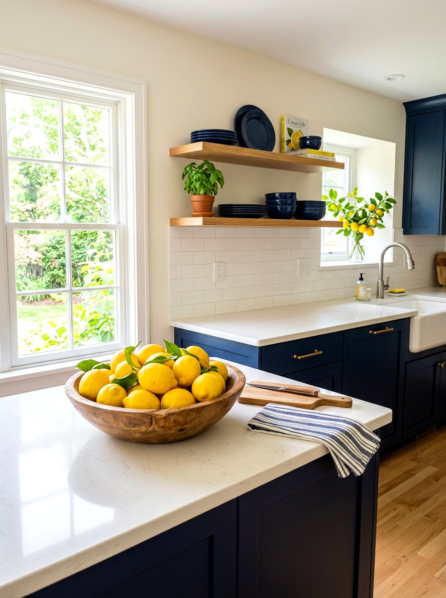 Lemon Kitchen Accent - 25 Spring Mobile Home Decor Ideas