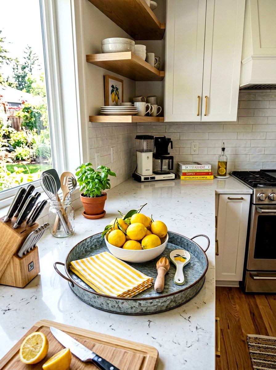 Lemon Kitchen Decor - 25 Spring Metal Tray Decor Ideas