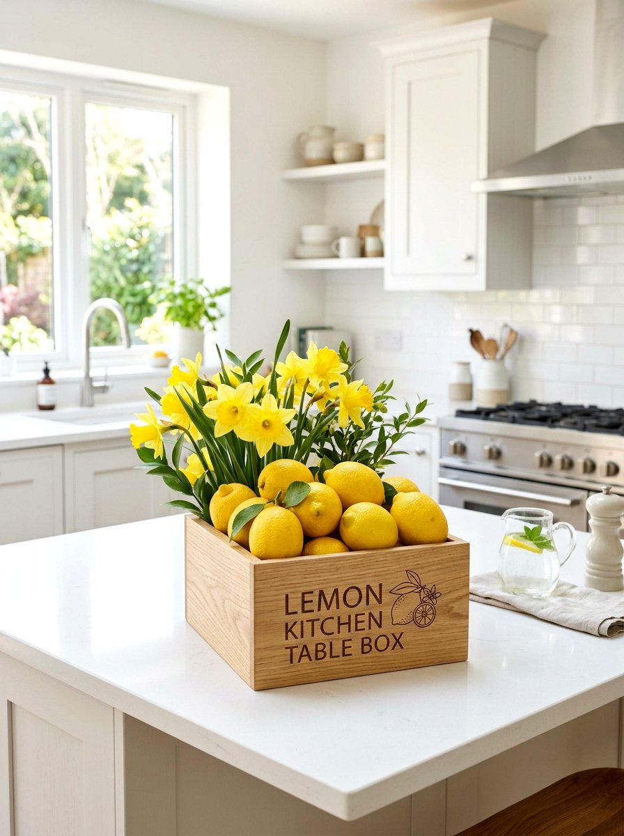 Lemon Kitchen Table Box - 25 Spring Wooden Box Decor Ideas