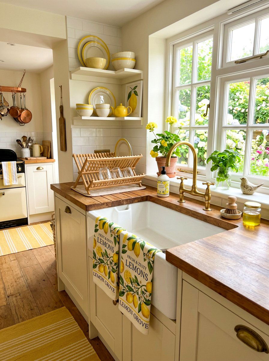 Lemon Kitchen Towels - 25 Spring Towel Display Ideas