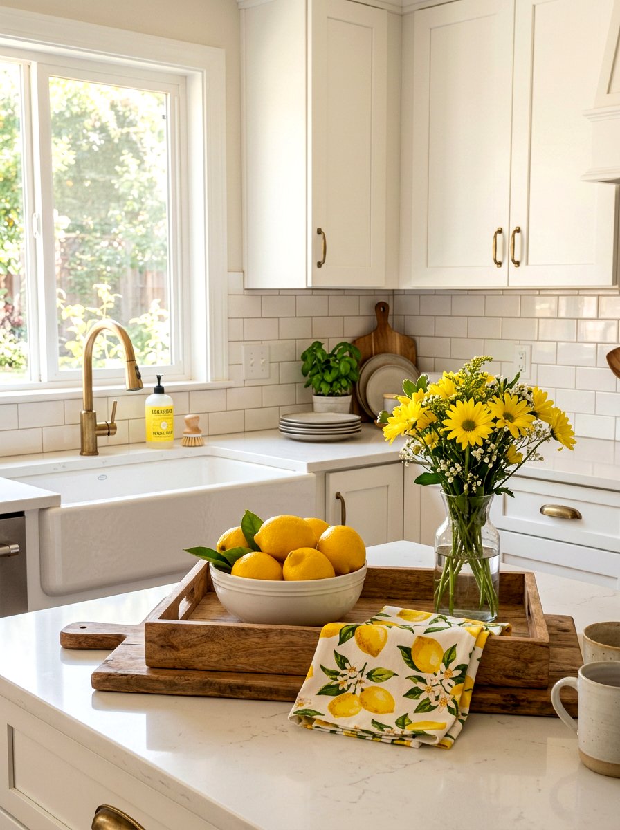 Lemon Kitchen Tray - 25 Spring Tray Decor Ideas