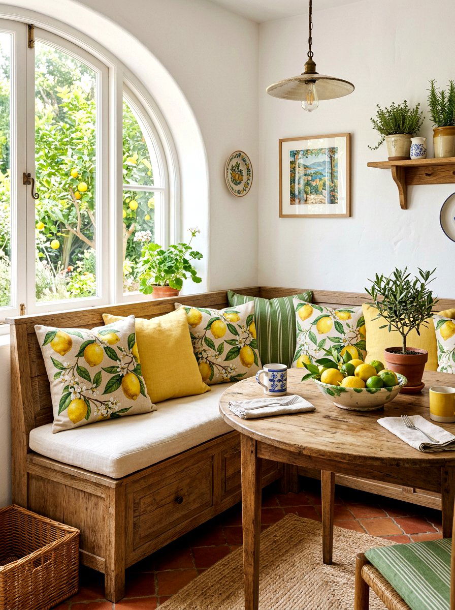 Lemon Print Pillow - 25 Spring Pillow Ideas