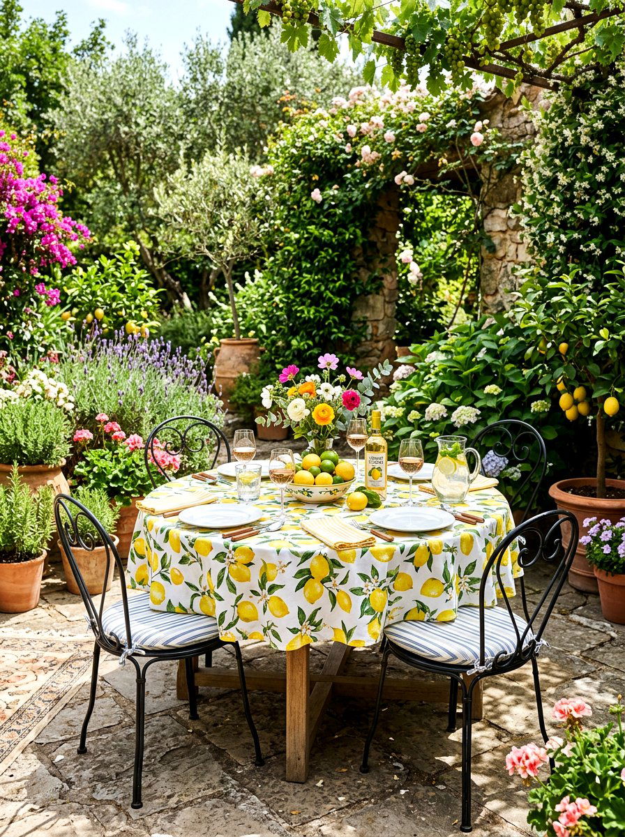 Lemon Print Tablecloth - 25 Spring Tablecloth Ideas
