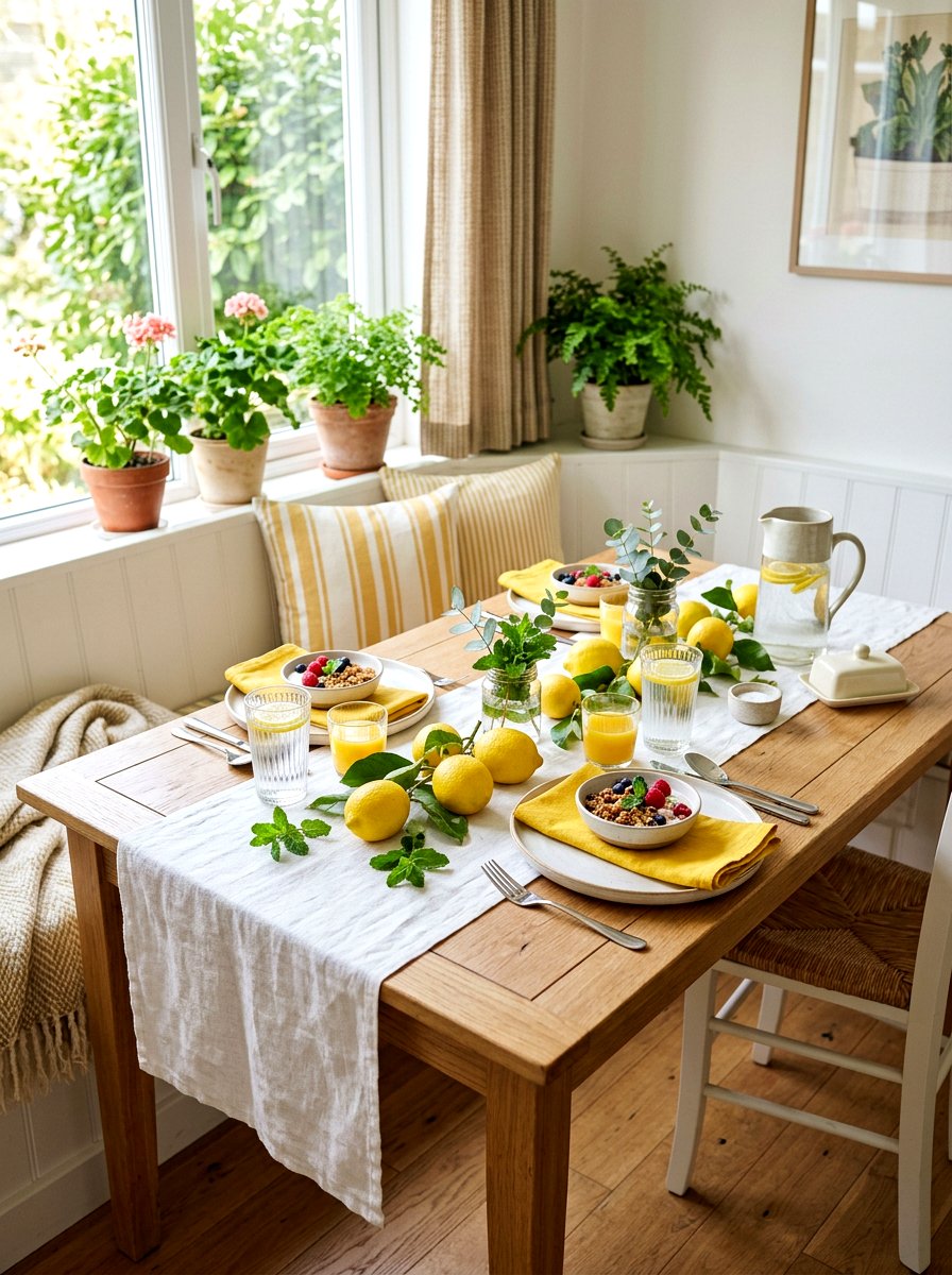 Lemon Table Setting - 25 Spring Table Decor Ideas