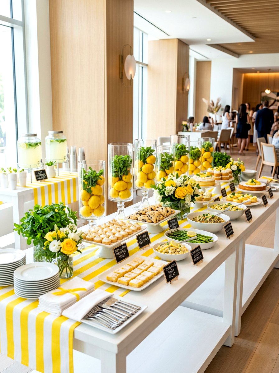 Lemon Theme Buffet - 25 Spring Buffet Decor Ideas