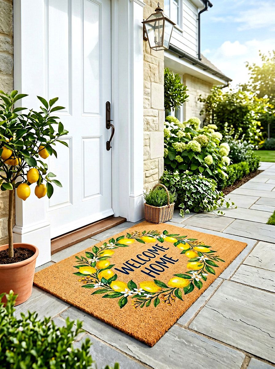 Lemon Theme Doormat - 25 Spring Doormat Ideas