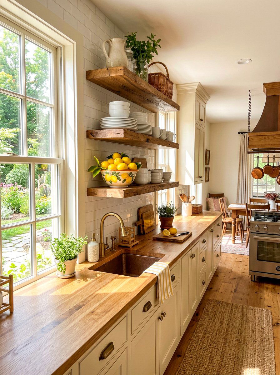 Lemon Theme Kitchen Shelf - 25 Spring Floating Shelf Decor Ideas