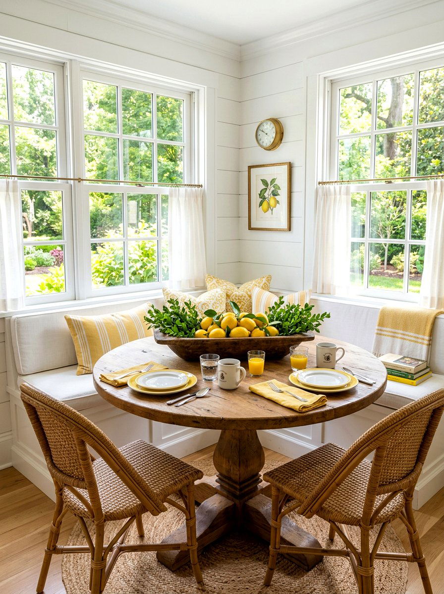 Lemon and Boxwood Centerpiece - 25 Spring Dough Bowl Decor Ideas