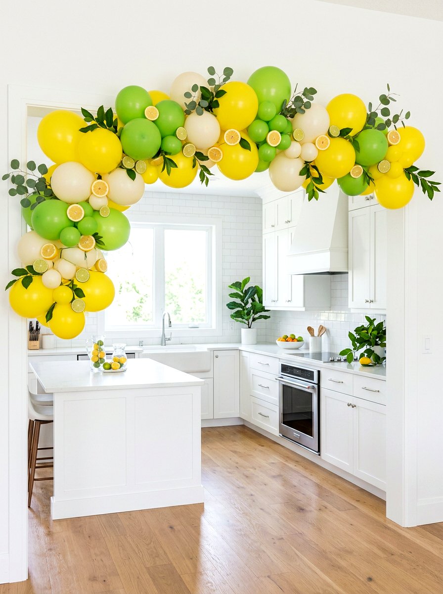 Lemon and lime balloon arch - 25 Spring Balloon Arch Ideas