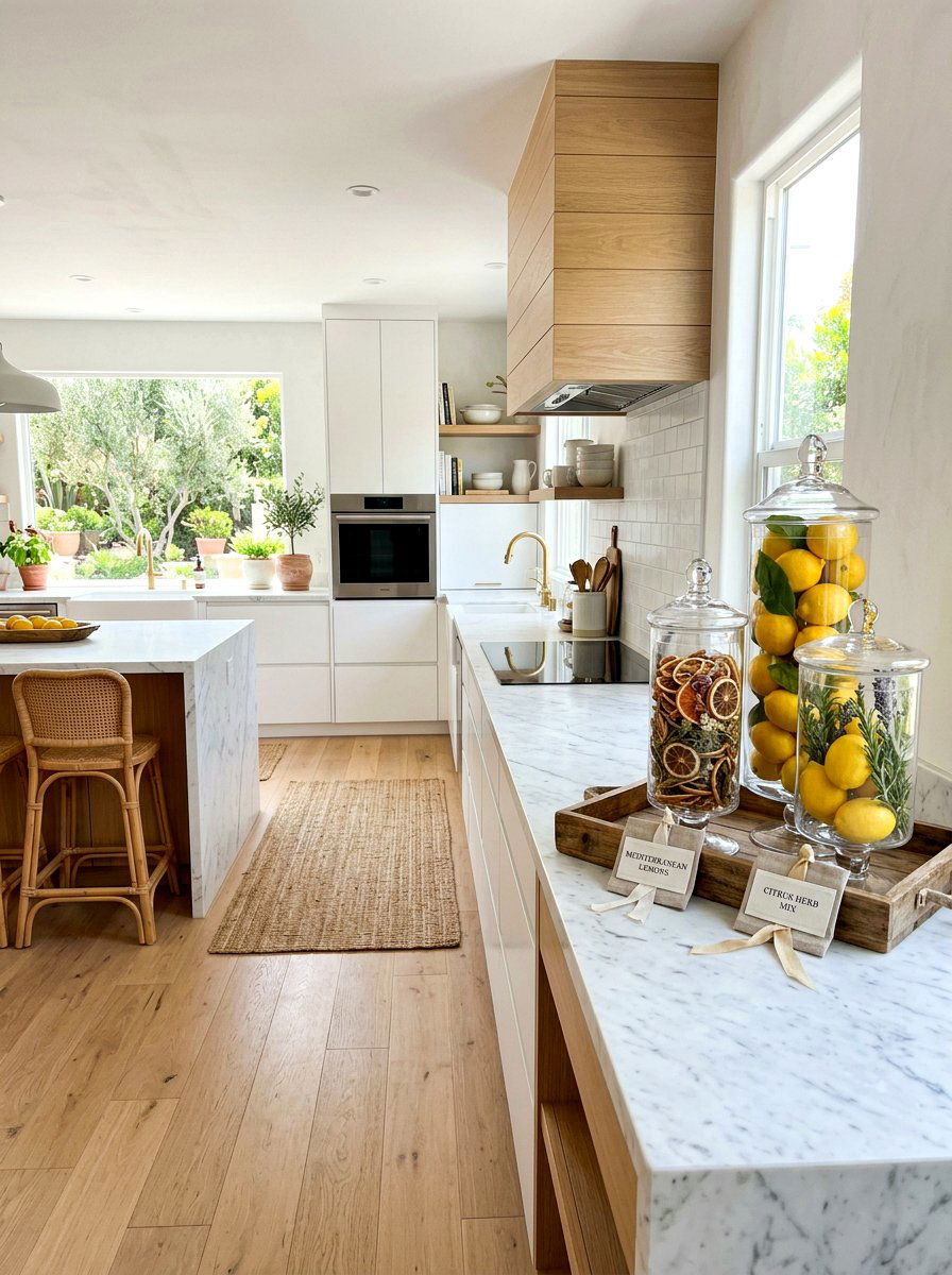 Lemon apothecary jar display - 25 Spring Apothecary Jar Decor Ideas