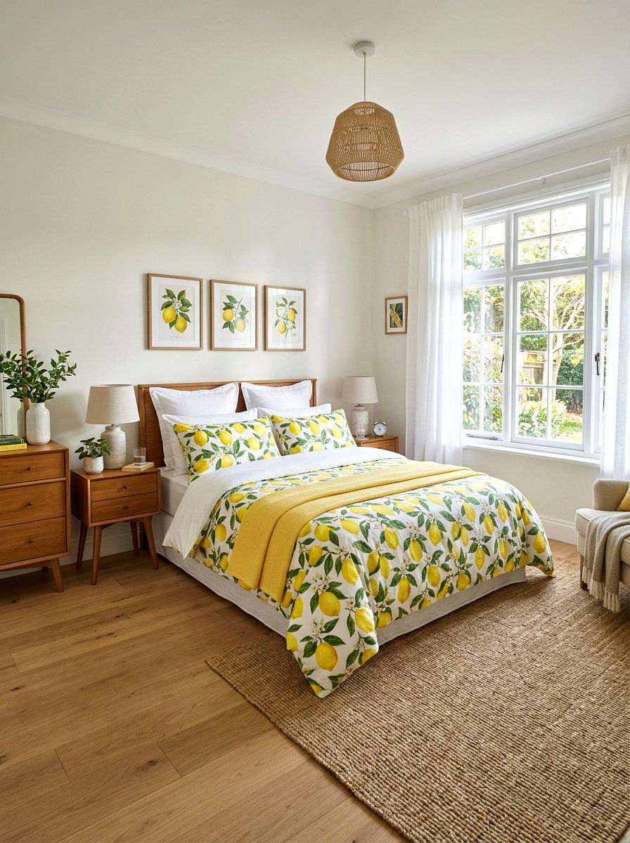 Lemon bedding set queen - 25 Spring Lemon Decor Ideas