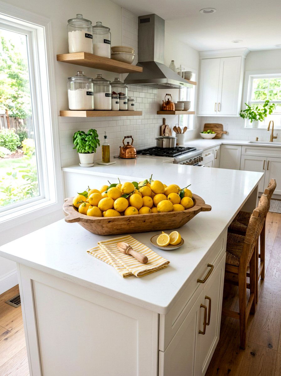 Lemon bowl kitchen - 25 Spring Kitchen Counter Decor Ideas