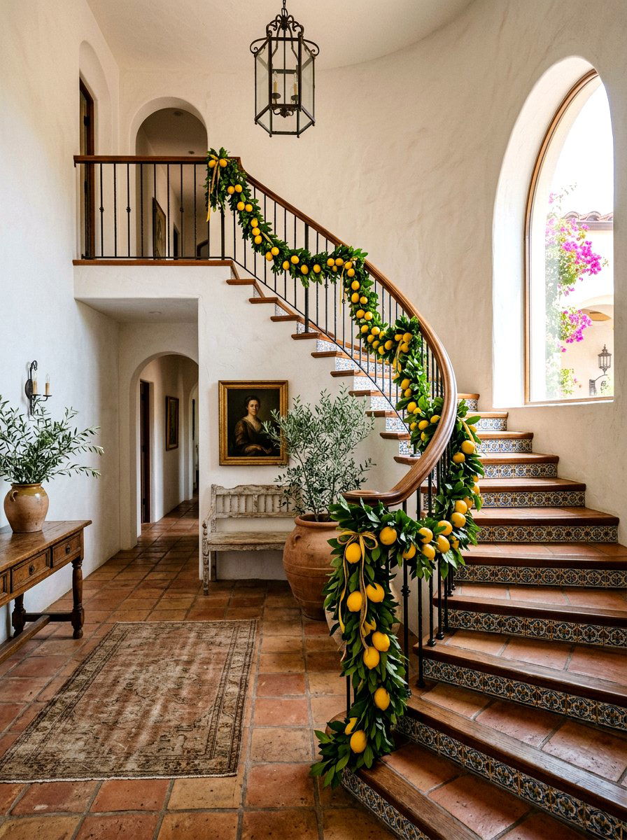 Lemon garland - 25 Spring Staircase Garland Ideas