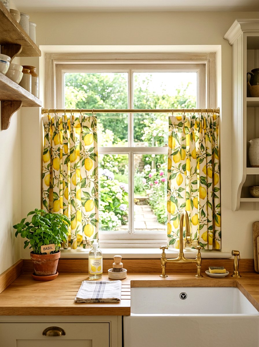 Lemon kitchen curtains yellow - 25 Spring Lemon Decor Ideas