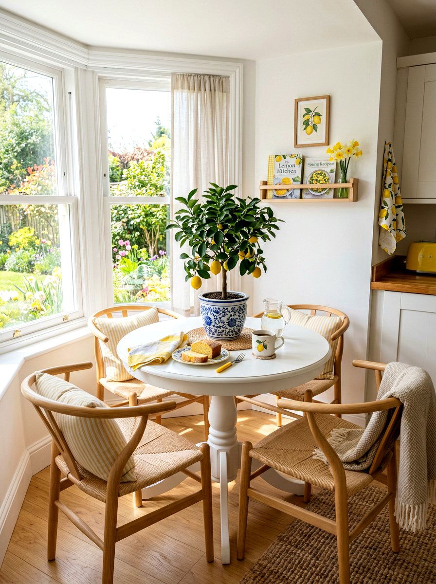 Lemon tree breakfast nook - 25 Spring Greenery Decor Ideas