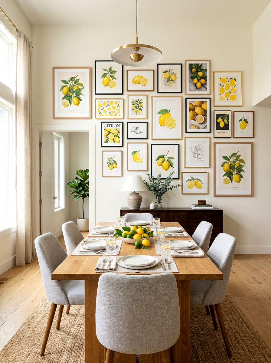 Lemon wall art framed - 25 Spring Lemon Decor Ideas