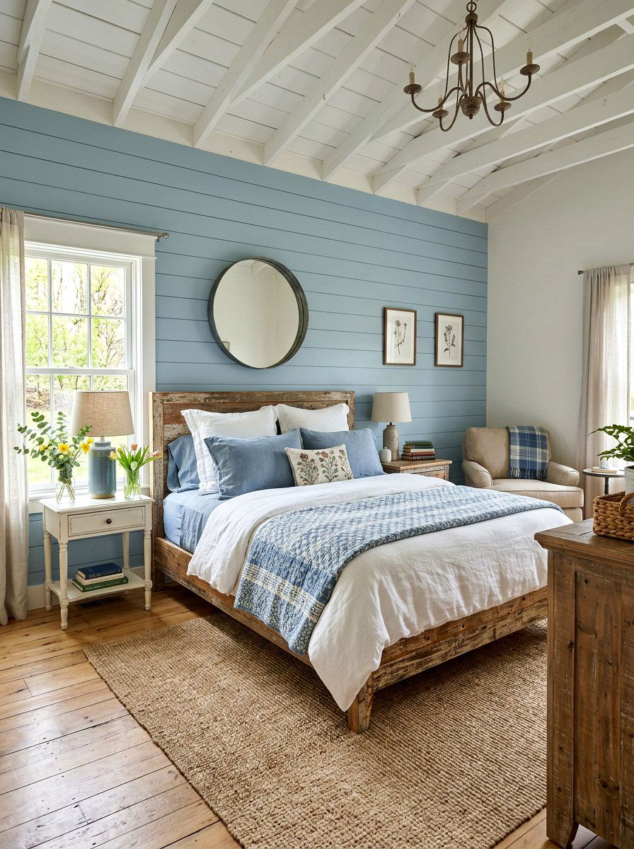 Light Blue Farmhouse Suite - 25 Spring Baby Blue Decor Ideas