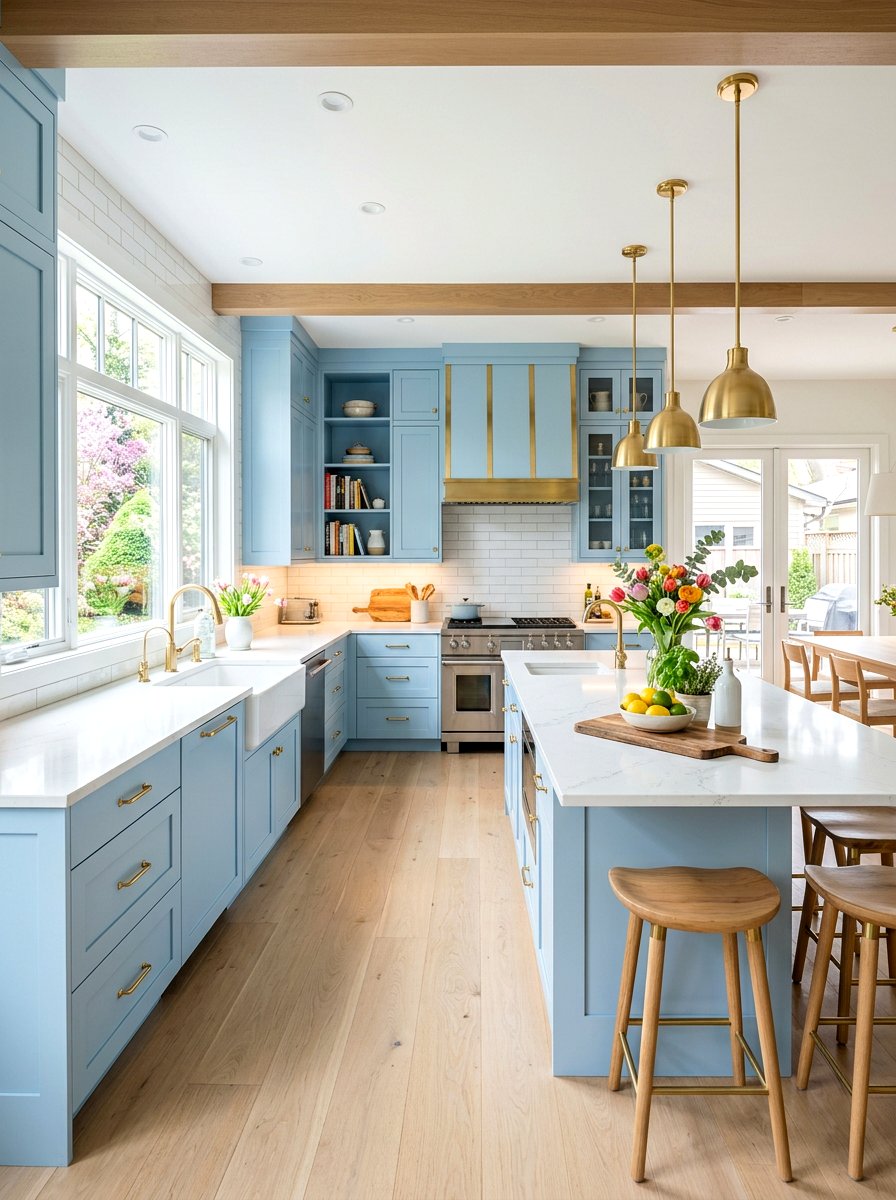 Light Blue Kitchen - 25 Spring Baby Blue Decor Ideas