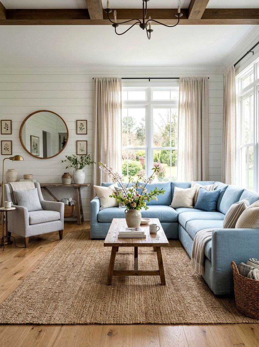 Light Blue Living Room - 25 Spring Soft Blue Decor Ideas