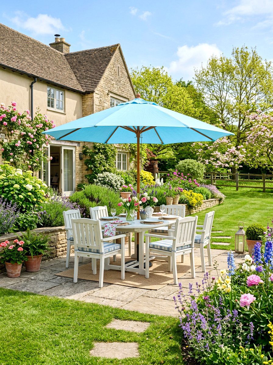 Light Blue Patio Umbrella - 25 Spring Soft Blue Decor Ideas