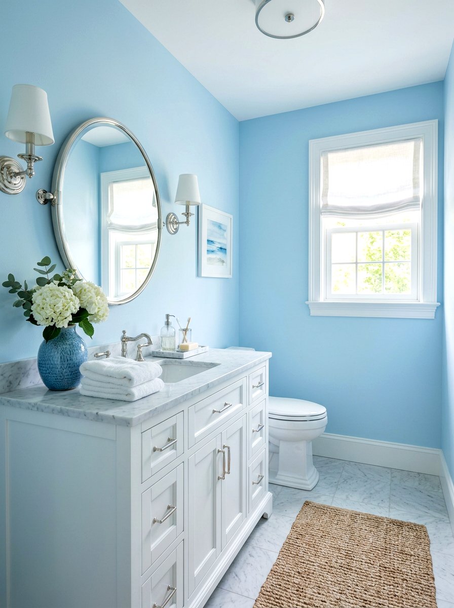 Light Blue Powder Room Decor - 25 Spring Powder Room Decor Ideas