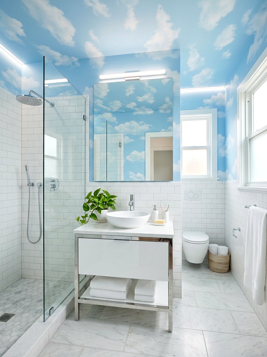 Light Blue Sky Wallpaper - 25 Spring Peel and Stick Wallpaper Ideas