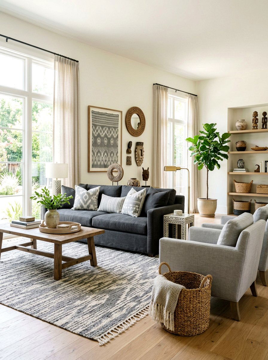 Light Gray Ikat Pillow - 25 Spring Pillow Ideas