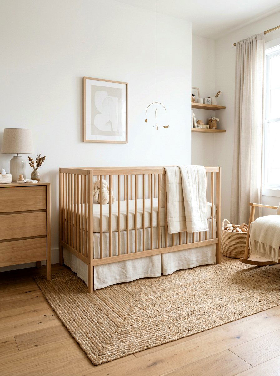 Light Linen Crib Skirt - 25 Spring Crib Decor Ideas