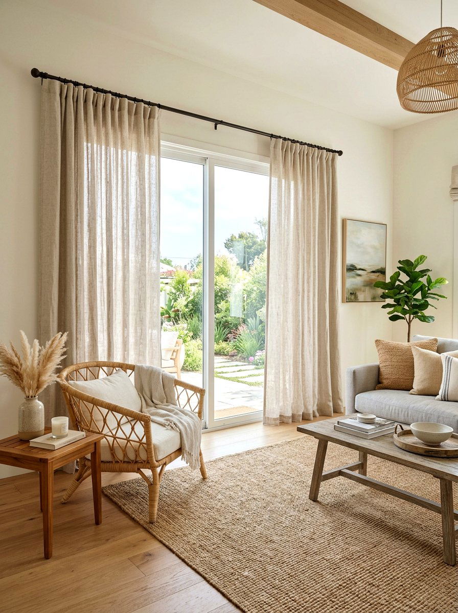 Light Linen Curtains - 25 Spring Airbnb Decor Ideas