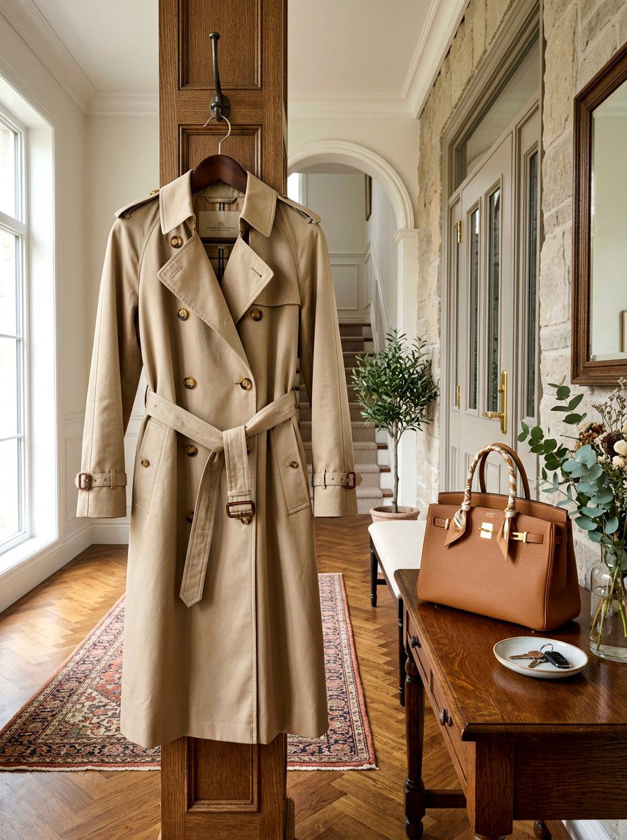 Light Trench Coat - 25 Spring Coat Rack Decor Ideas