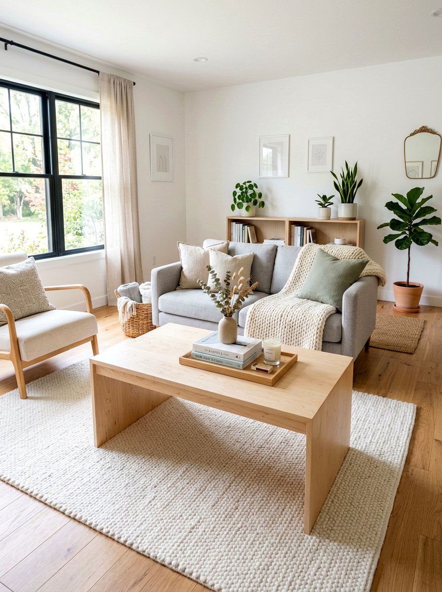 Light Wood Coffee Table - 25 Spring Airbnb Decor Ideas
