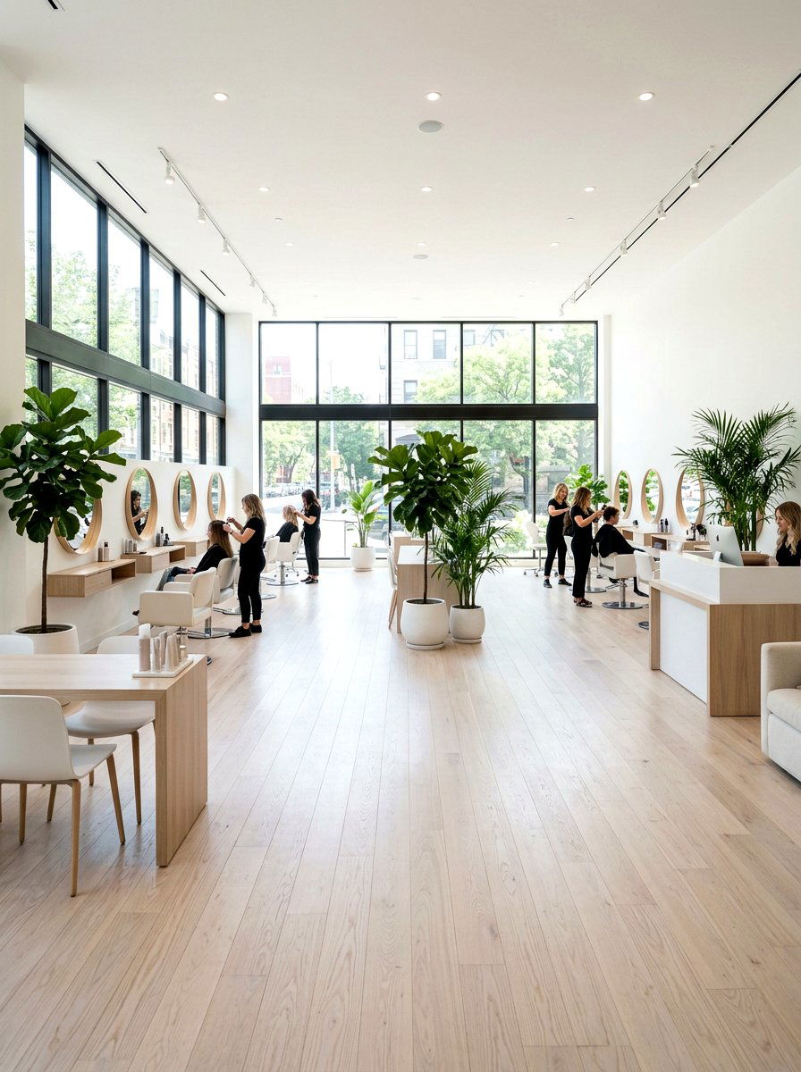 Light Wood Flooring - 25 Spring Salon Decor Ideas