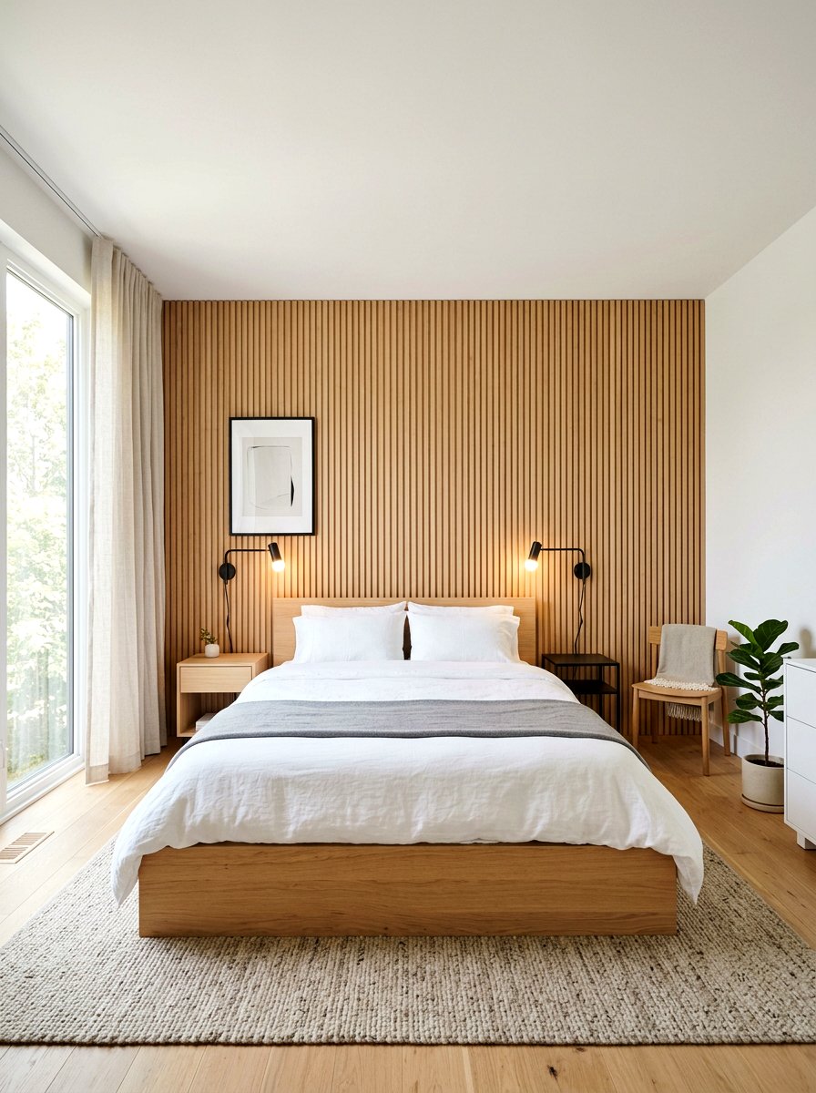 Light Wood Slat Wall - 25 Spring Accent Wall Ideas