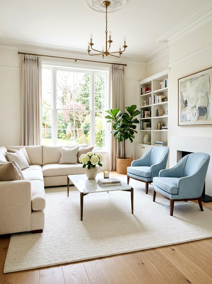 Light blue chairs - 25 Spring Living Room Refresh Ideas
