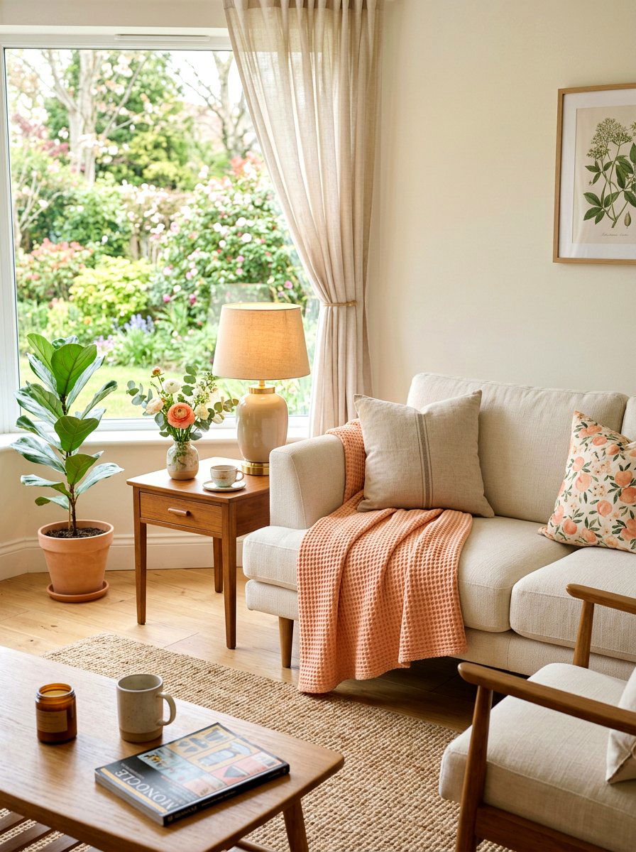 Light cotton blanket - 25 Spring Vacation Rental Decor Ideas