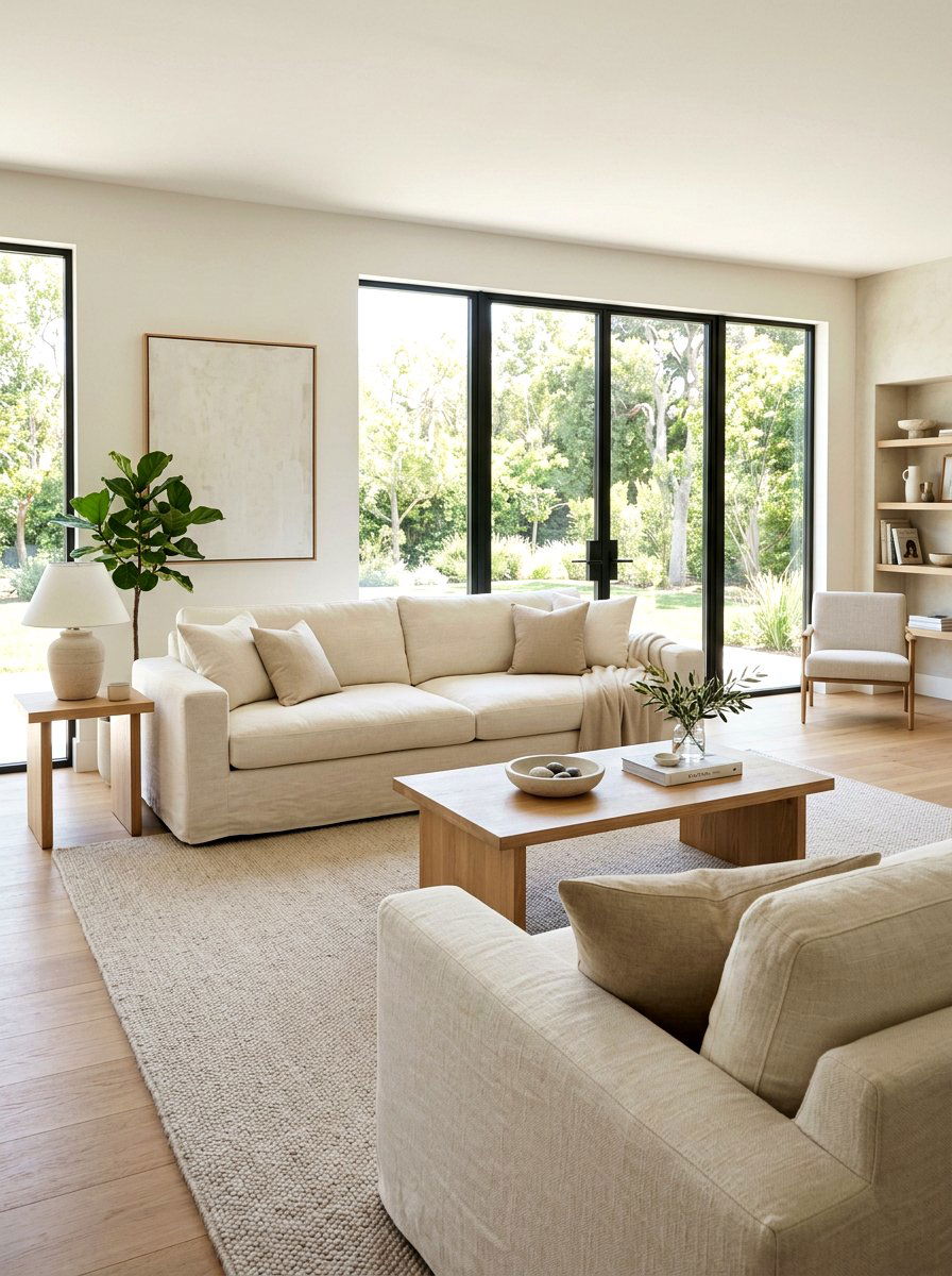 Light linen sofa covers - 25 Spring Living Room Refresh Ideas