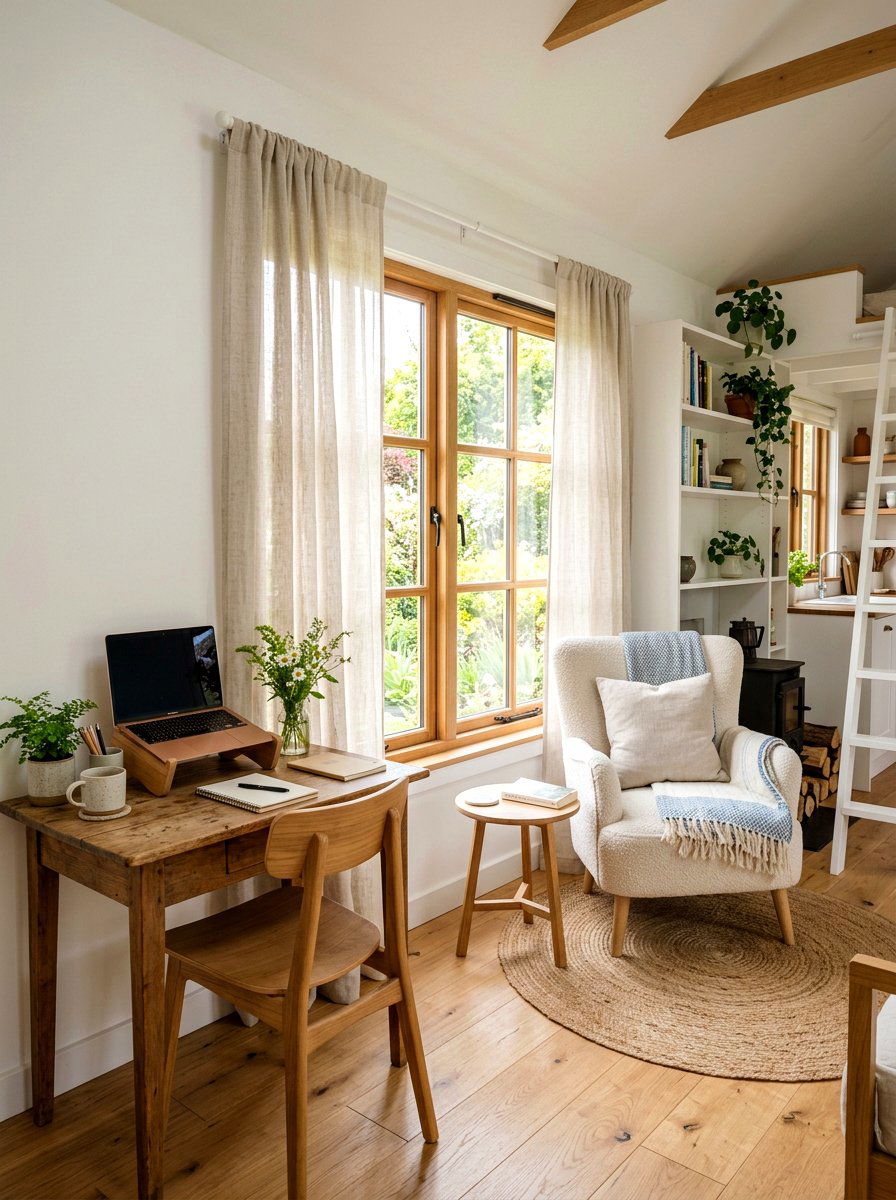 Lightweight Linen Curtains - 25 Spring Tiny Home Decor Ideas