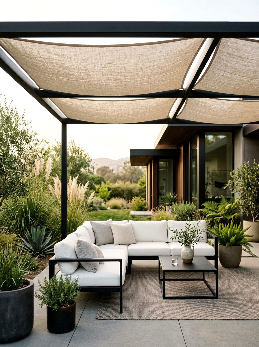 Lightweight Linen Patio Cover - 25 Spring Outdoor Throw Ideas