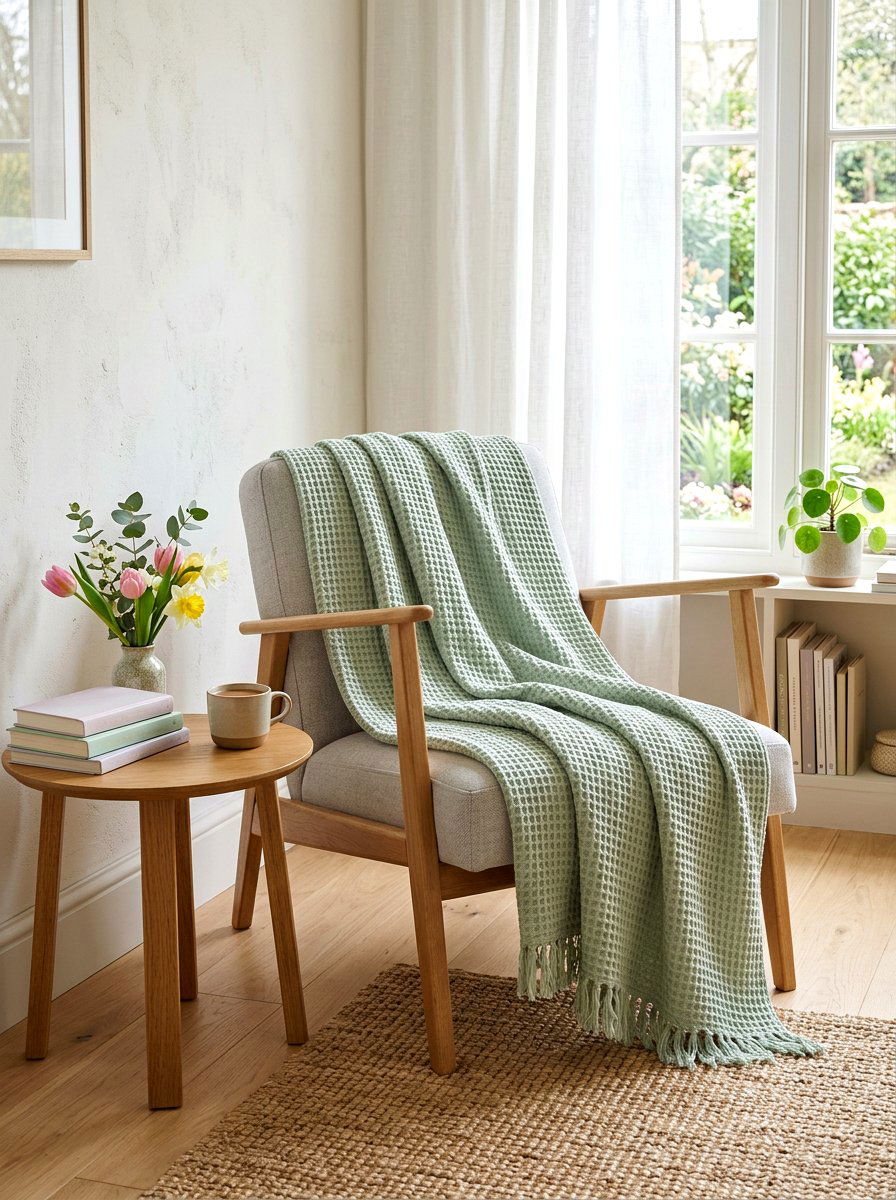 Lightweight Throw Blankets - 25 Spring Sitting Room Decor Ideas