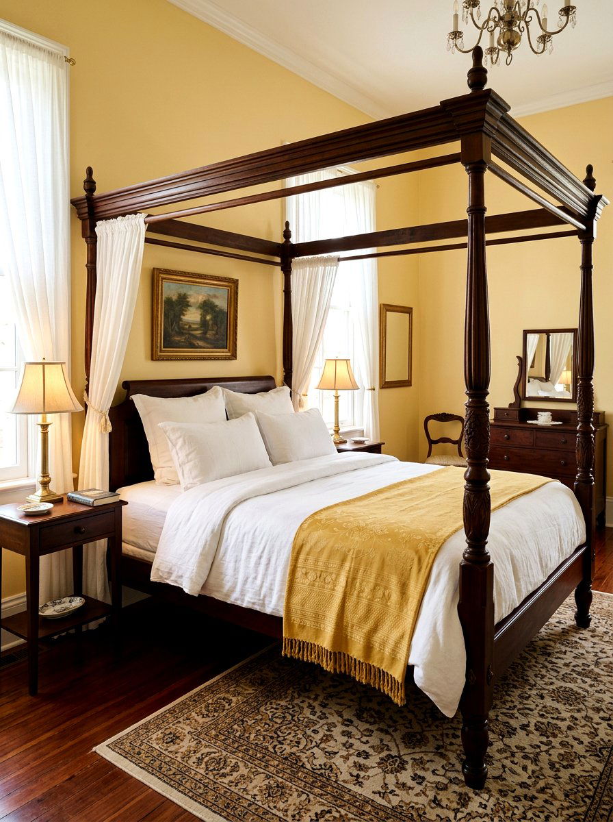 Lightweight cotton bed scarf - 25 Spring Four Poster Bed Decor Ideas