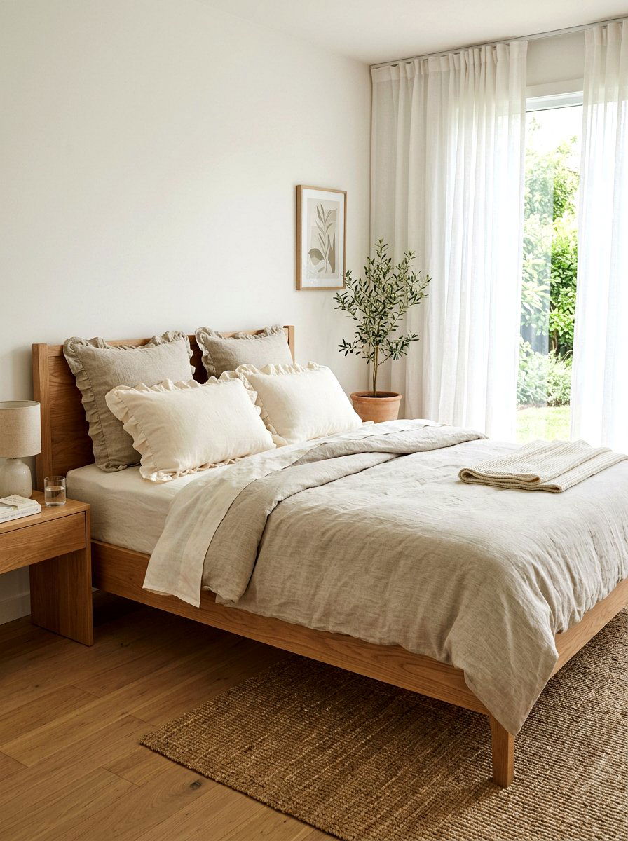 Lightweight linen bedding - 25 Spring Master Bedroom Decor Ideas